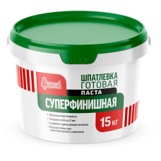 Шпатлевка полимерная готовая Старатели суперфинишная 15 кг для стен и потолков, для заделки швов, белая, шпаклевка для внутренних работ
